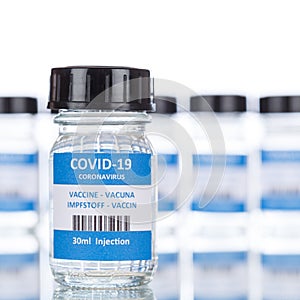 Coronavirus Vaccine bottle Corona Virus COVID-19 Covid vaccines square copyspace copy space