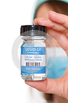 Coronavirus Vaccine bottle Corona Virus COVID-19 doctor nurse Covid vaccines portrait format