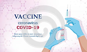 Coronavirus vaccine COVID-19. Vaccine and vaccination against coronavirus, COVID-19, virus, flu. photo