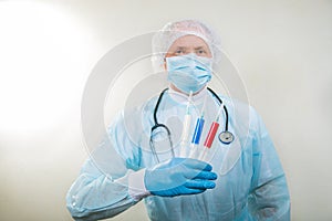 Coronavirus vaccine. Russian virologists have created a vaccine against coronavirus. Scientist rejoices at being saved from the photo