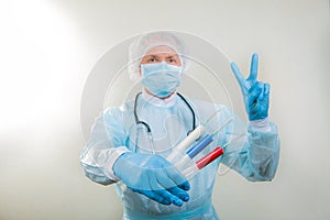 Coronavirus vaccine. Russian virologists have created a vaccine against coronavirus. Scientist rejoices at being saved from the photo