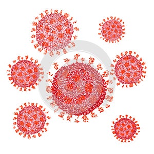 Coronavirus vacteria, Covid-2019, Coronavirus concept. Coronavirus cell. Isolated, vector icon illustration on white