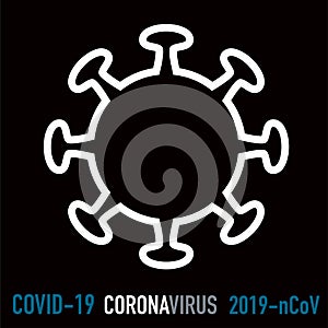 Coronavirus vector virus on black background