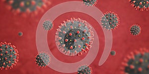 Coronavirus virions attack cells photo
