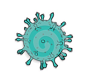 Coronavirus virus cartoon doodle illustration