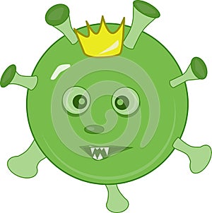 Coronavirus virus cartoon doodle illustration.