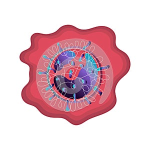 Coronavirus. Virus icon. Copy space. Background frame. The Molecule viral bacteria infection. Virus infection test