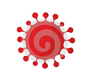 Coronavirus virus red simple symbol