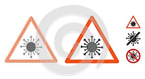 Coronavirus Warning Halftone and Solid Icon