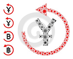 Coronavirus Yen Chargeback Mosaic Icon and Bonus Icons