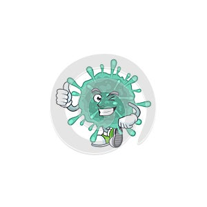 Coronaviruses cartoon character making Thumbs up finger