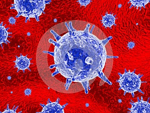 Coronaviruses contagious - 3d rendering