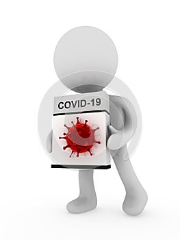 Coronaviruses contagious flu - 3d rendering