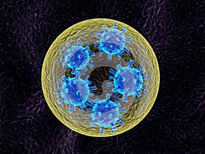 Coronaviruses isolated for neutralization - 3d rendering