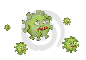 Coronaviruses on a white background. The isolated image.