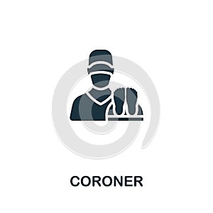 Coroner icon. Monochrome simple line Crime icon for templates, web design and infographics photo