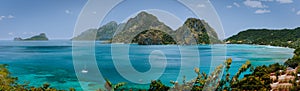 Corong Corong Beach, El Nido, Palawan, Philippines amazing nature, panorama view from above. Tropical evergreen islands