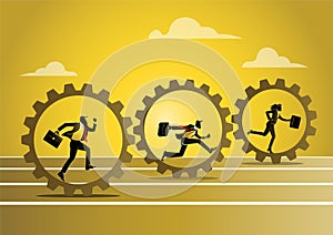 Corparate workers race as businesspeople vector illustration