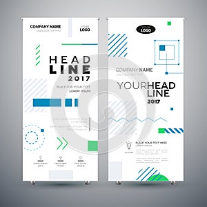 Corporate Banner - set of modern vector template abstract illustrations