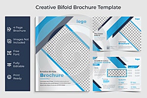 Corporate bi-fold brochure design template.Business Bi-Fold Brochure.Bifold Brochure Layout.Bi fold brochure flyer design.