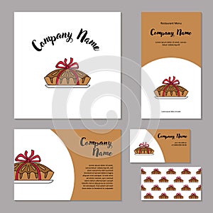 Corporate branding pie bandaged with ribbon