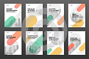 Corporate brochure cover design templates set