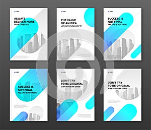 Corporate brochure covers design templates set