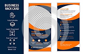 Corporate Business agency double-sided dl flyer or Rack Card template design