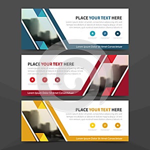 Corporate business banner template, horizontal advertising business banner layout template flat design set , clean abstract cover