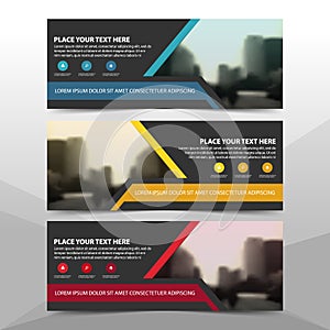 Corporate business banner template, horizontal advertising business banner layout template flat design set , clean abstract cover