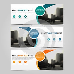 Corporate business banner template, horizontal advertising business banner layout template flat design set , clean abstract cover photo