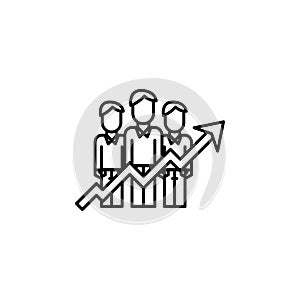 Corporate and business, business men, growth, team, teamwork icon
