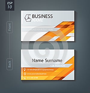 Corporate business card. Personal name card design template. photo
