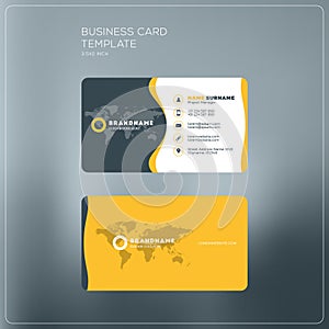 Corporate Business Card Print Template. Personal Visiting Card w