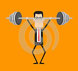 Corporate Business Character - Doing Weight Lifting