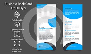 Corporate business dl flyer template design. rack card design