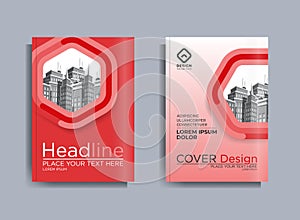 Corporate Business Flyer poster pamphlet brochure cover design layout background, red colors scheme, vector template in A4 size