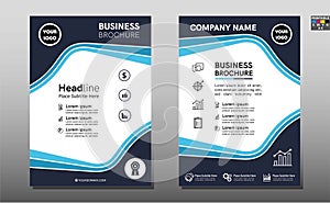 Corporate Business Flyer poster pamphlet brochure cover design layout background, vector template in A4 size - Vector