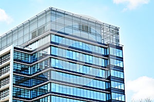 Glass walls of a office building - business background