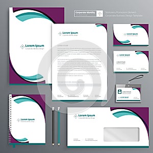 Corporate Business Identity template design stationery Vector abstract  background with memo Gift Items Color promotional souvenir