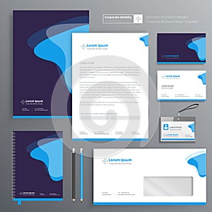 Corporate Business Identity template design stationery Vector abstract  background with memo Gift Items Color promotional souvenir