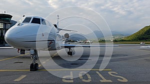 Corporate business jet on the tarmac