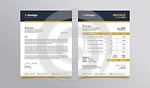 Corporate business letterhead and invoice template Business branding identity design template