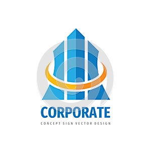 Corporate business logo template design. Finance economic sign. Development strategy icon. Progress symbol. Startup creative sign