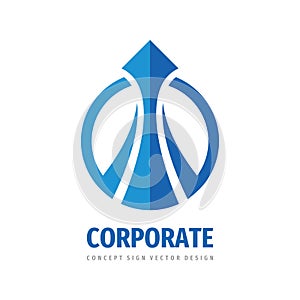 Corporate business logo template design. Finance economic sign. Development strategy icon. Progress symbol. Startup creative sign