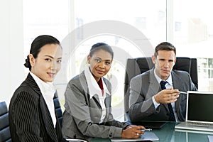 Corporate business meeting - multiethnic group portrait - global negotiations
