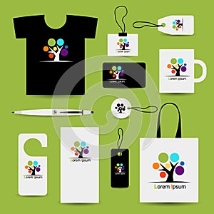 Corporate business style design with art tree