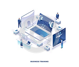 Corporate business training, isometric