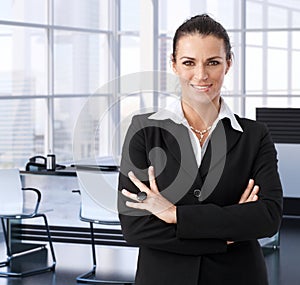 Corporate businesswoman in executive office