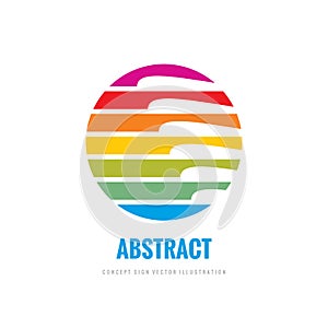 Corporate - concept business logo temlate vector illustration. Colored stripes in circle shape. Future tecnology creative sign.